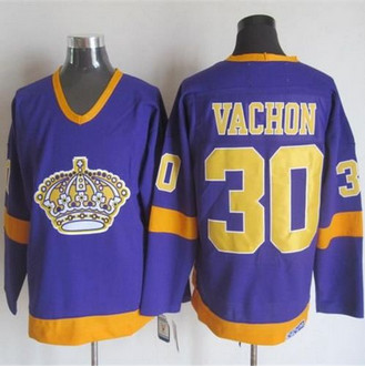Los Angeles Kings #30 Rogie Vachon Purple Yellow CCM Throwback Stitched NHL Jersey Los Angeles Kings #30 Rogie Vachon Purple Yellow CCM Throwback Stitched NHL Jersey