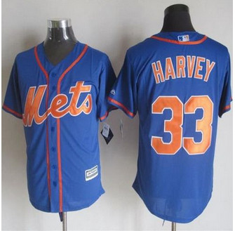 New York Mets #33 Matt Harvey Blue Alternate Home New Cool Base Stitched Baseball Jersey