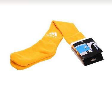 Adidas Soccer Football Sock Yellow & White Font