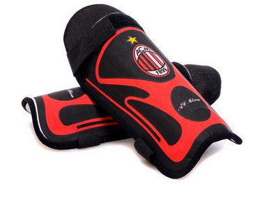 AC Milan Soccer Shin Guards Red