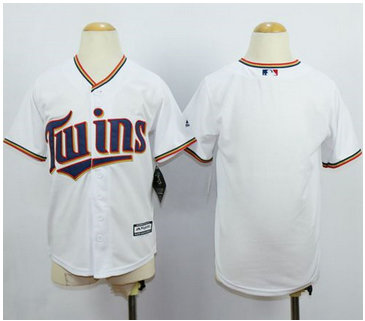 Youth Twins Blank White Cool Base Stitched MLB Jersey