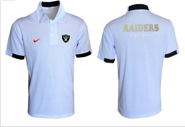 Oakland Raiders White Team Issue Performance Polo Oakland Raiders White Team Issue Performance Polo