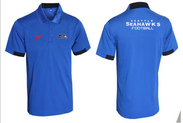 Seattle Seahawks Blue Team Issue Performance Polo
