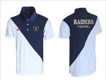 Oakland Raiders White& blue Team Issue Performance Polo
