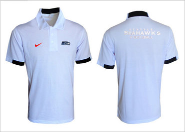 Seattle Seahawks White Team Issue Performance Polo