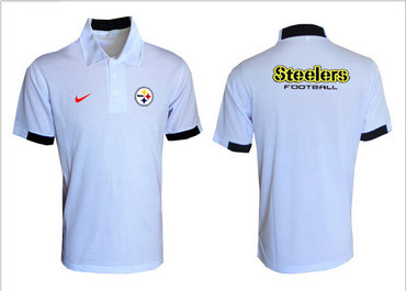 Pittsburgh Steelers  White Team Issue Performance Polo