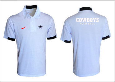 Nike NFL Dallas Cowboys  White Team Issue Performance Polo