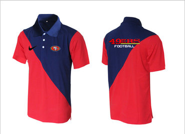 San Francisco 49ers red& blue Team Issue Performance Polo