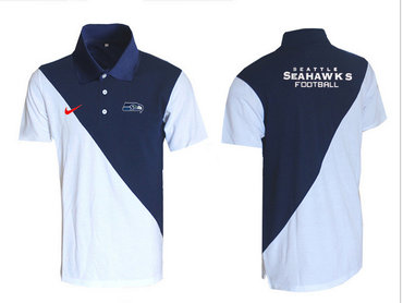 Seattle Seahawks White& blue Team Issue Performance Polo