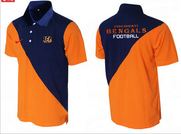 Nike NFL Cincinnati Bengals orange &Blue Team Issue Performance Polo