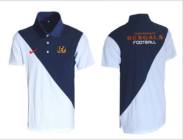 Nike NFL Cincinnati Bengals White& blue Team Issue Performance Polo