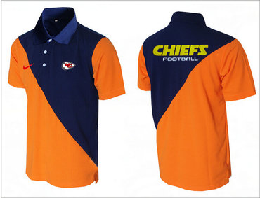 Nike NFL Kansas City Chiefs orange &Blue Team Issue Performance Polo