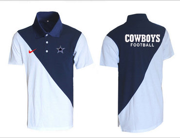 Nike NFL Dallas Cowboys White& blue Team Issue Performance Polo