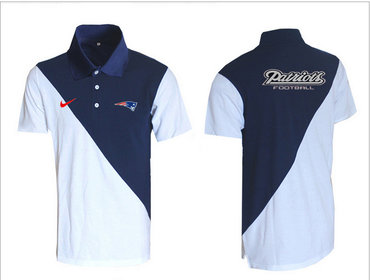 Nike NFL New England Patriots White& blue Team Issue Performance Polo