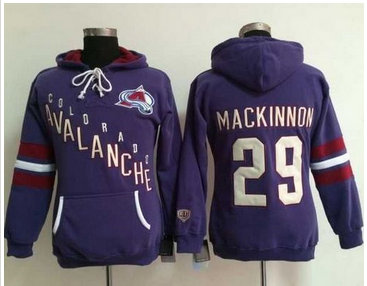 Women Colorado Avalanche #29 Nathan MacKinnon Purple Old Time Heidi NHL Hoodie