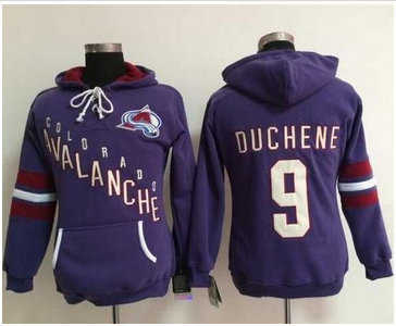 Women Colorado Avalanche #9 Lanny McDonald Purple Old Time Heidi NHL Hoodie