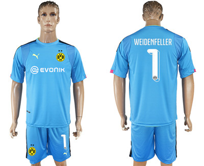 2017-18 Dortmund 1 WEIDENFELLER Lake Blue Goalkeeper Soccer Jersey 2017-18 Dortmund 1 WEIDENFELLER Lake Blue Goalkeeper Soccer Jersey