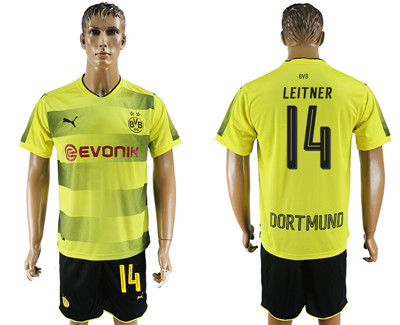 2017-18 Dortmund 14 LEITNER Home Soccer Jersey 2017-18 Dortmund 14 LEITNER Home Soccer Jersey