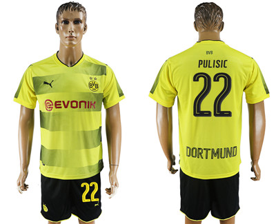 2017-18 Dortmund 22 PULISIC Home Soccer Jersey 2017-18 Dortmund 22 PULISIC Home Soccer Jersey