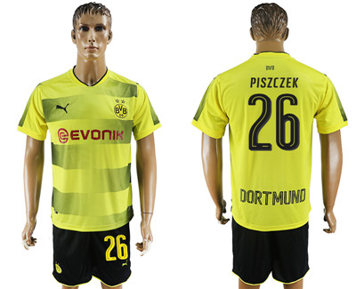 2017-18 Dortmund 26 PISZCZEK Home Soccer Jersey