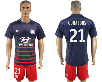 2017-18 Lyon 21 GONALONS Away Soccer Jersey