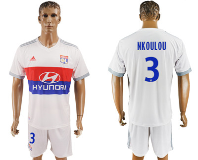 2017-18 Lyon 3 NKOULOU Home Soccer Jersey
