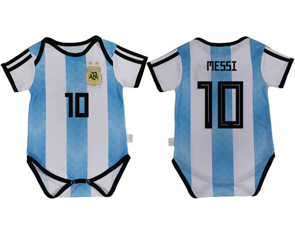 2018 World Cup Argentina #10 Messi Home Baby Soccer Country Jersey