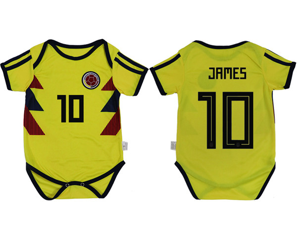 2018 World Cup Colombia #10 James Home Baby Soccer Country Jersey