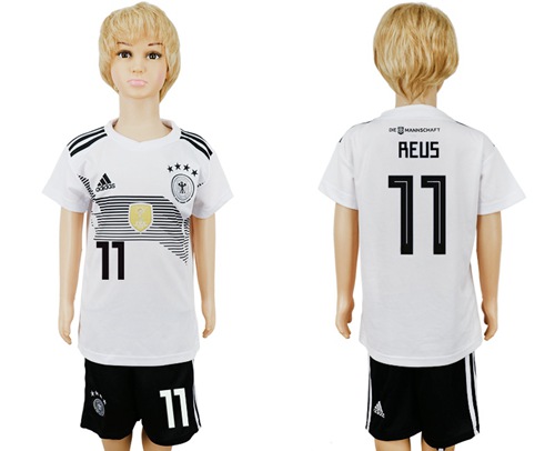 2018 World Cup Germany #11 Reus White Home Kid Soccer Country Jersey