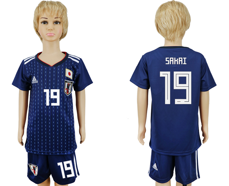 2018 World Cup Kid Japan #19 Sakai Home Soccer Country Jersey