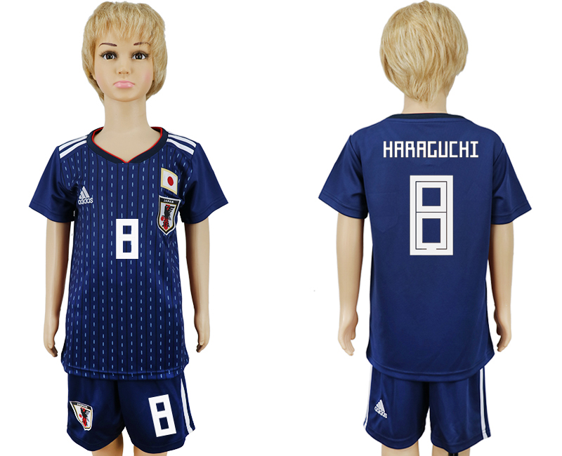2018 World Cup Kid Japan #8 Haraguchi Home Soccer Country Jersey