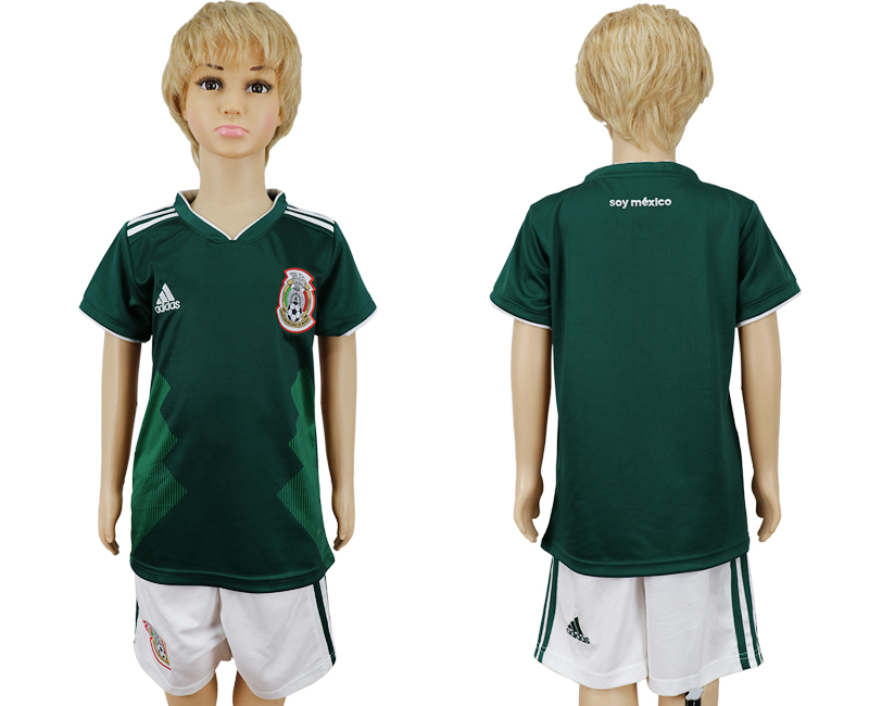 2018 World Cup Kid Mexico Blank Home Soccer Country Jersey