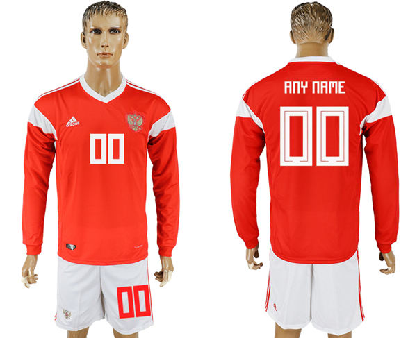 2018 World Cup Men  Russia Home Long Sleeves Customized Soccer Country Jersey