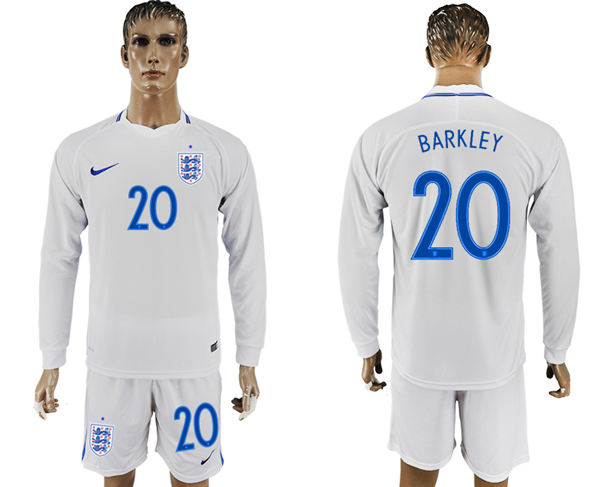 2018 World Cup Men England #20 Barkley Home Long Sleeves Soccer Country Jersey 2018 World Cup Men England #20 Barkley Home Long Sleeves Soccer Country Jersey