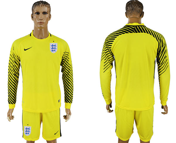 2018 World Cup Men England Home Long Sleeves Yellow Soccer Country Jersey 2018 World Cup Men England Home Long Sleeves Yellow Soccer Country Jersey