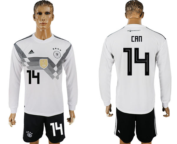 2018 World Cup Men Germany #14 Can White Home Long Sleeves Soccer Country Jersey