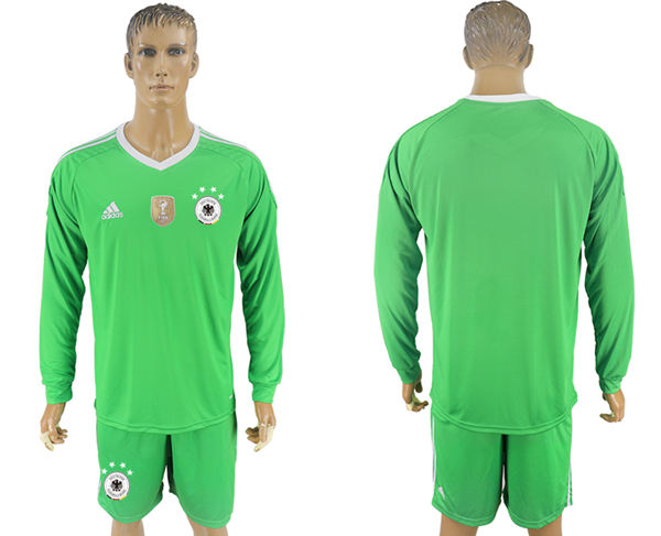 2018 World Cup Men Germany Green Home Long Sleeves Soccer Country Jersey