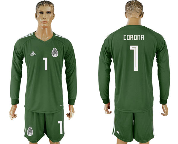 2018 World Cup Men Mexico #1 Corona Home Long Sleeves Dack Green Soccer Country Jersey 2018 World Cup Men Mexico #1 Corona Home Long Sleeves Dack Green Soccer Country Jersey
