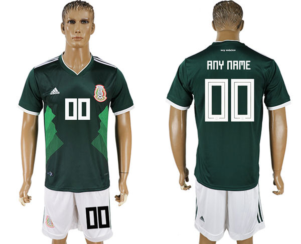 2018 World Cup Men Mexico Home Dack Green Customized Soccer Country Jersey 2018 World Cup Men Mexico Home Dack Green Customized Soccer Country Jersey