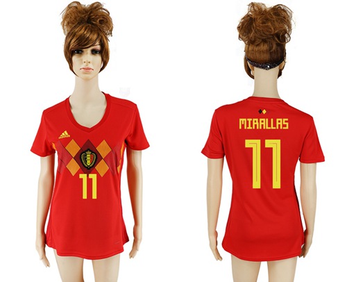 2018 World Cup Women's Belgium #11 Mirallas Red Home Soccer Country Jersey