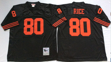 49ers 80 Jerry Rice Black Throwback Jersey 49ers 80 Jerry Rice Black Throwback Jersey