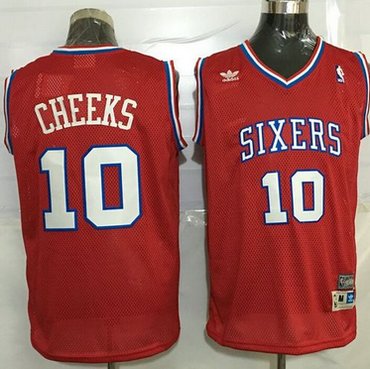 76ers #10 Maurice Cheeks Red Throwback Stitched NBA Jersey 76ers #10 Maurice Cheeks Red Throwback Stitched NBA Jersey