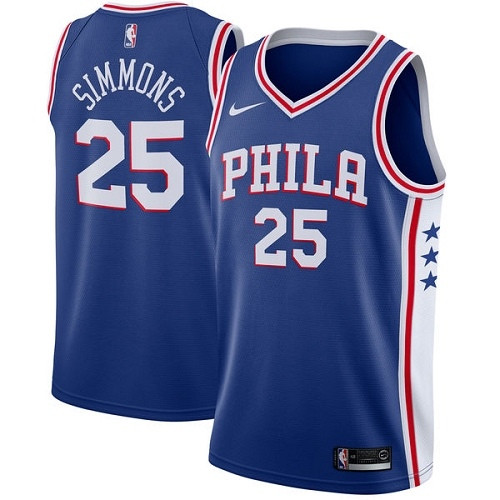 76ers #25 Ben Simmons Blue Women's Basketball Swingman Icon Edition Jersey