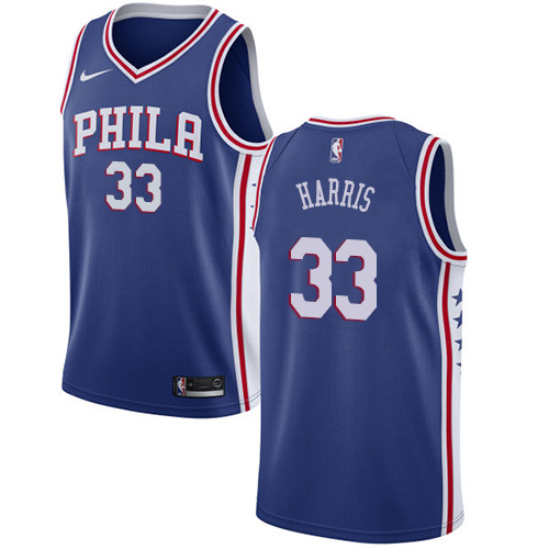76ers #33 Tobias Harris Blue Youth Basketball Swingman Icon Edition Jersey