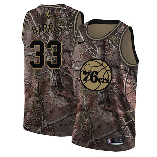 76ers #33 Tobias Harris Camo Women's Basketball Swingman Realtree Collection Jersey