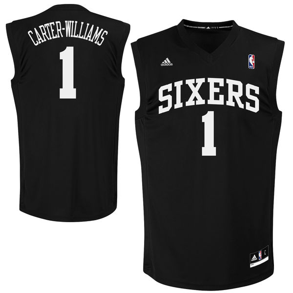76ers #8 Jahlil Okafor Black Fashion Replica Jersey
