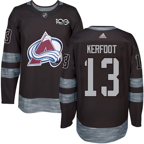 Adidas Avalanche #13 Alexander Kerfoot Black 1917-2017 100th Anniversary Stitched NHL Jersey Adidas Avalanche #13 Alexander Kerfoot Black 1917-2017 100th Anniversary Stitched NHL Jersey