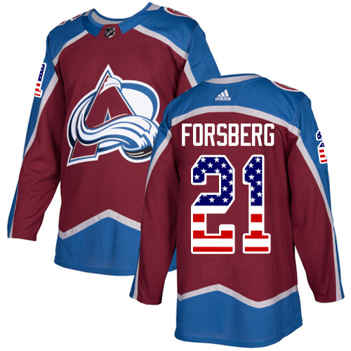 Adidas Avalanche #21 Peter Forsberg Burgundy Home Authentic USA Flag Stitched Youth NHL Jersey Adidas Avalanche #21 Peter Forsberg Burgundy Home Authentic USA Flag Stitched Youth NHL Jersey