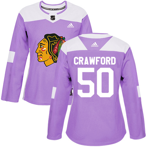 Adidas Blackhawks #50 Corey Crawford Purple Authentic Fights Cancer Women's Stitched NHL Jersey Adidas Blackhawks #50 Corey Crawford Purple Authentic Fights Cancer Women's Stitched NHL Jersey