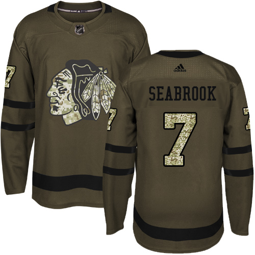 Adidas Blackhawks #7 Brent Seabrook Green Salute to Service Stitched Youth NHL Jersey Adidas Blackhawks #7 Brent Seabrook Green Salute to Service Stitched Youth NHL Jersey